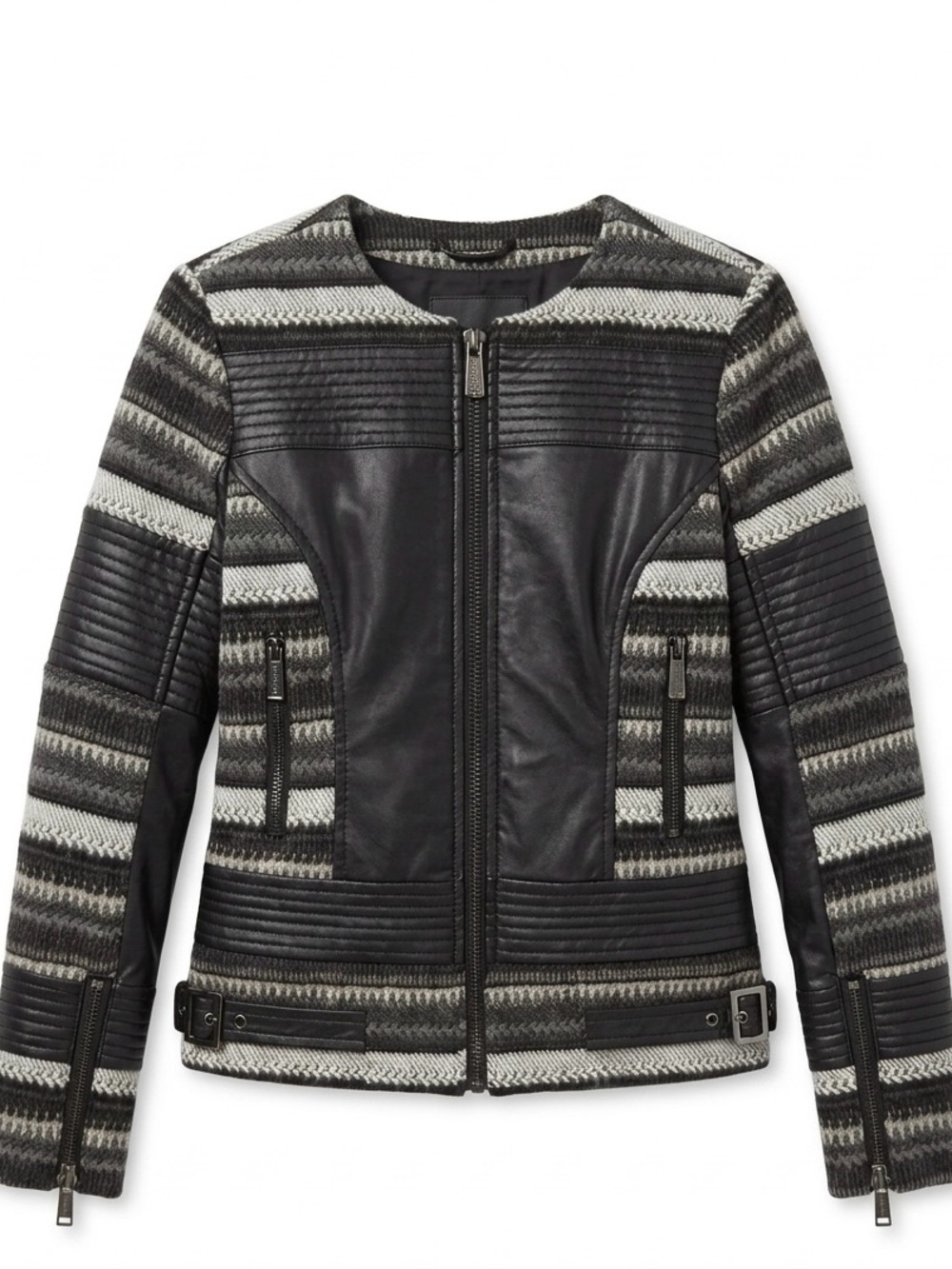 ✨3 for $15✨ Buffalo David Bitton Mixed Media Moto Jacket - Knit & Faux Leather